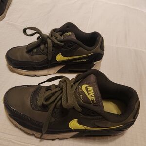 Nike Kids Air Max Shoes - Olive and Yellow